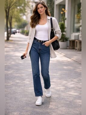 Levi’s Middy Straight Jeans Sz 30 Dark Wash Mid Rise 100% Cotton